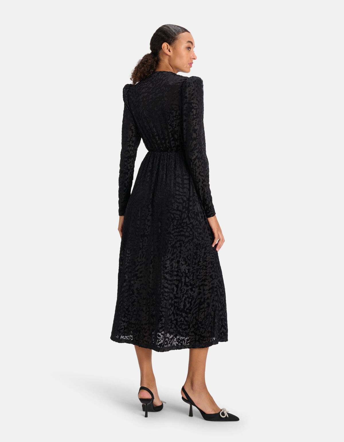 Samt-Print-Kleid Schwarz SHOEBY WOMEN