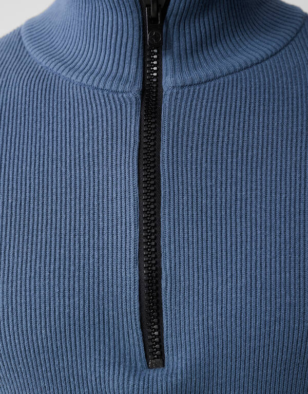 Strickpullover mit halbem Reißverschluss Blau SHOEBY MEN