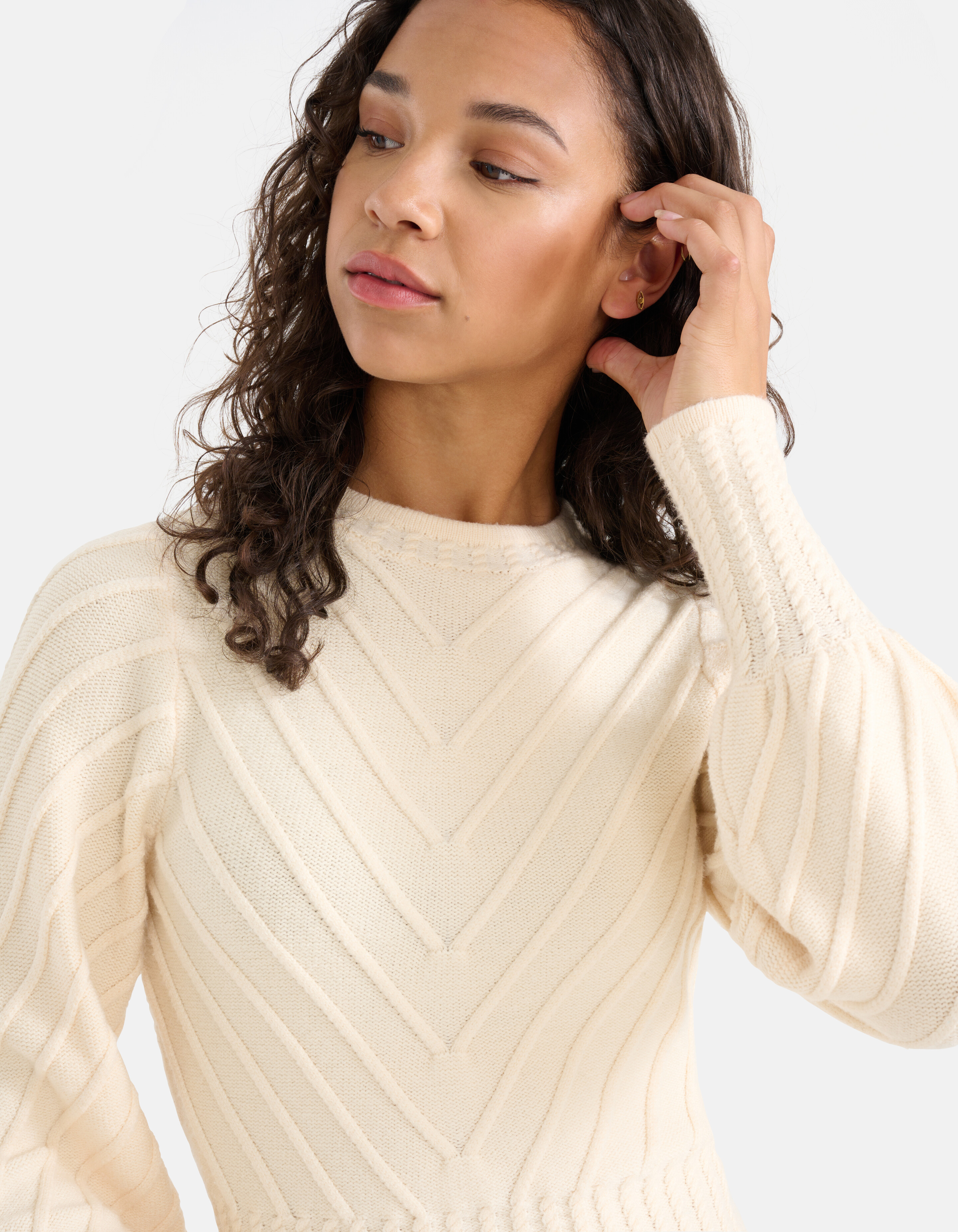 Diagonaler Pullover Off White SHOEBY WOMEN