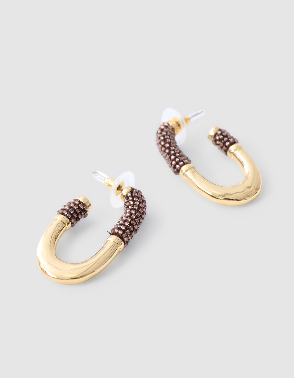 Ovale Ohrringe mit Perlen Gold SHOEBY ACCESSOIRES