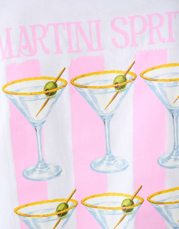 Cocktail Artwork T-Shirt Weiß SHOEBY WOMEN