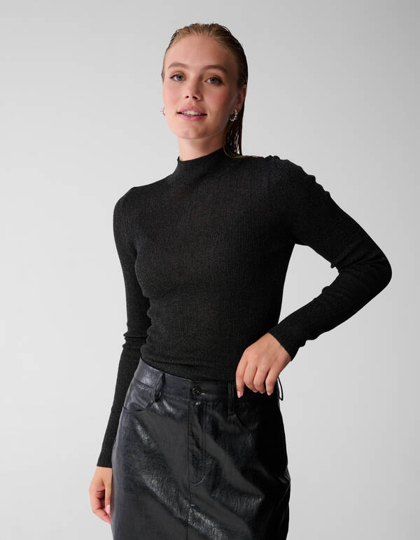 Glitzer Col Top Schwarz SHOEBY WOMEN