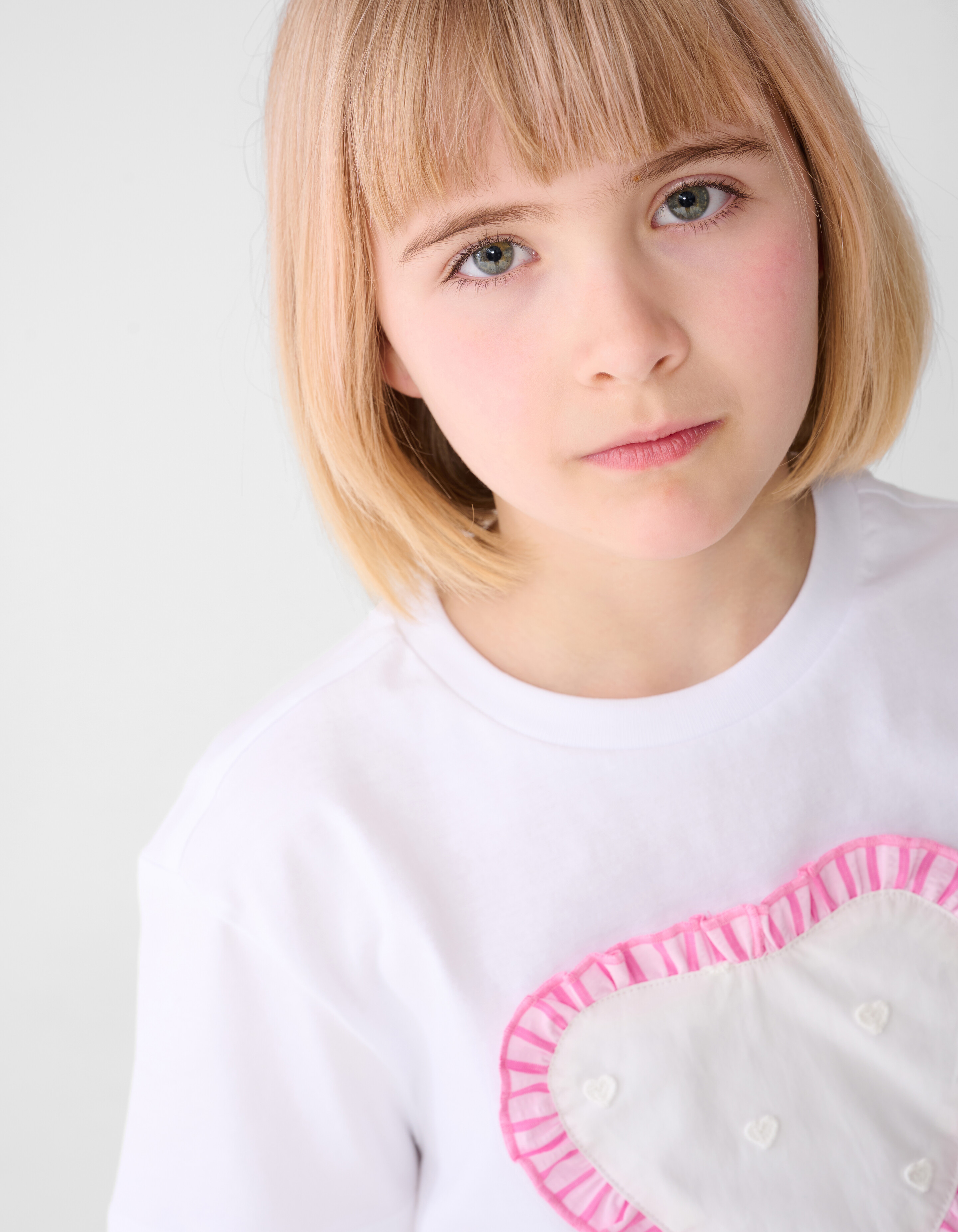 Ruffle Heart T-Shirt Wei&szlig; SHOEBY GIRLS