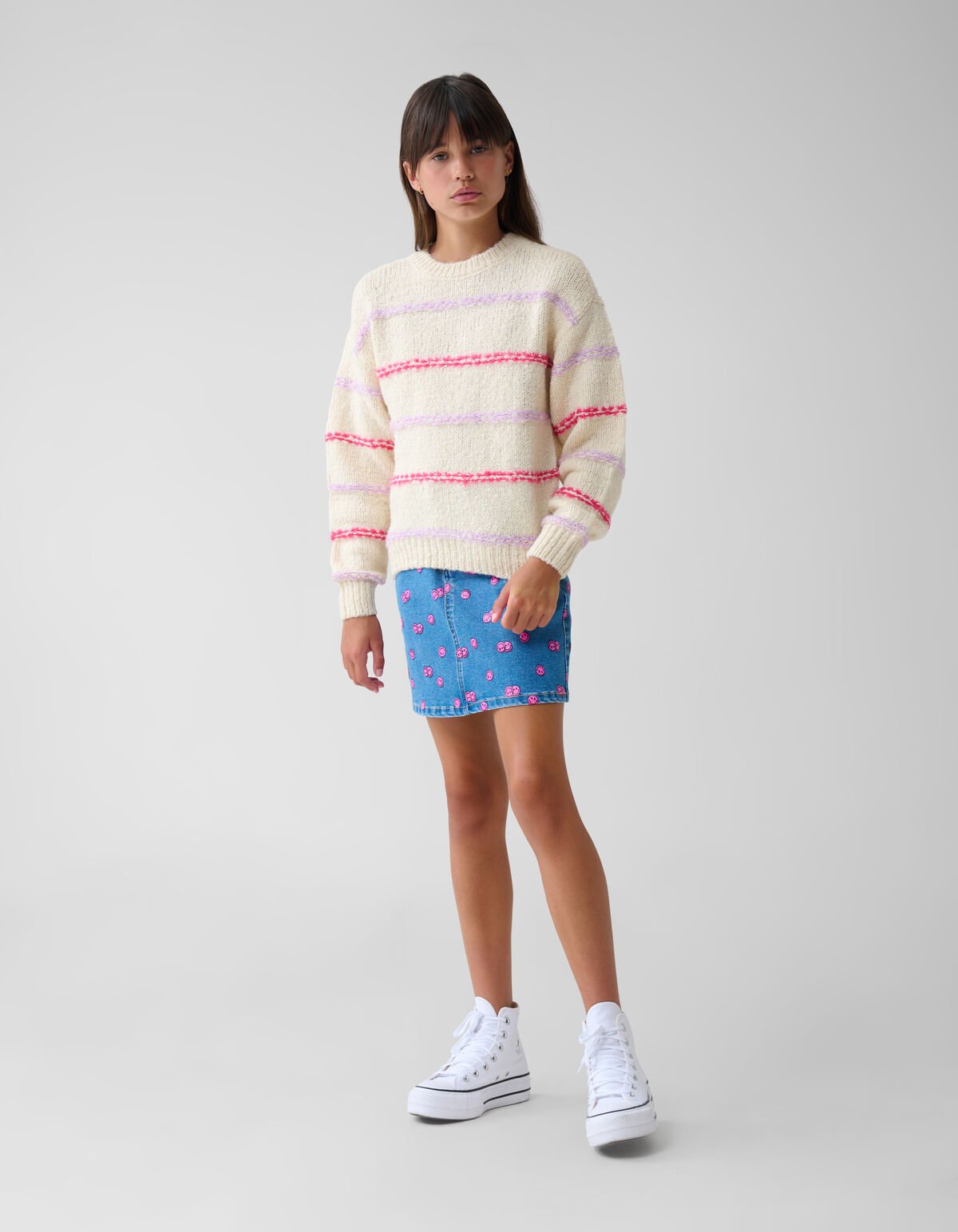Fun Stipe Pullover Off White SHOEBY GIRLS