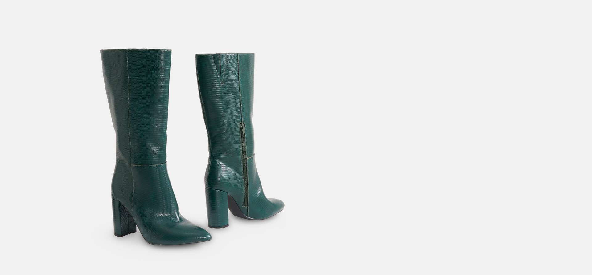 Kroko-Stiefel Dunkelgrün SHOEBY SHOES