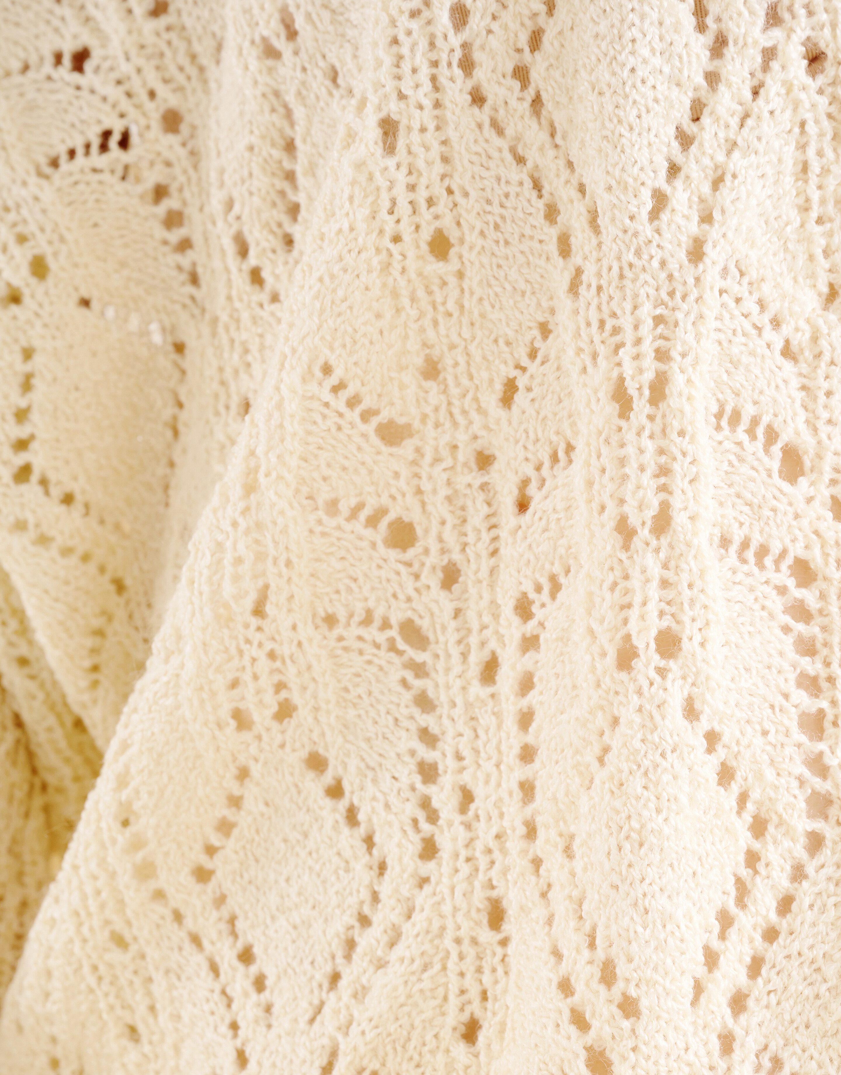 Ajour Fledermaus-Pullover Off White SHOEBY WOMEN