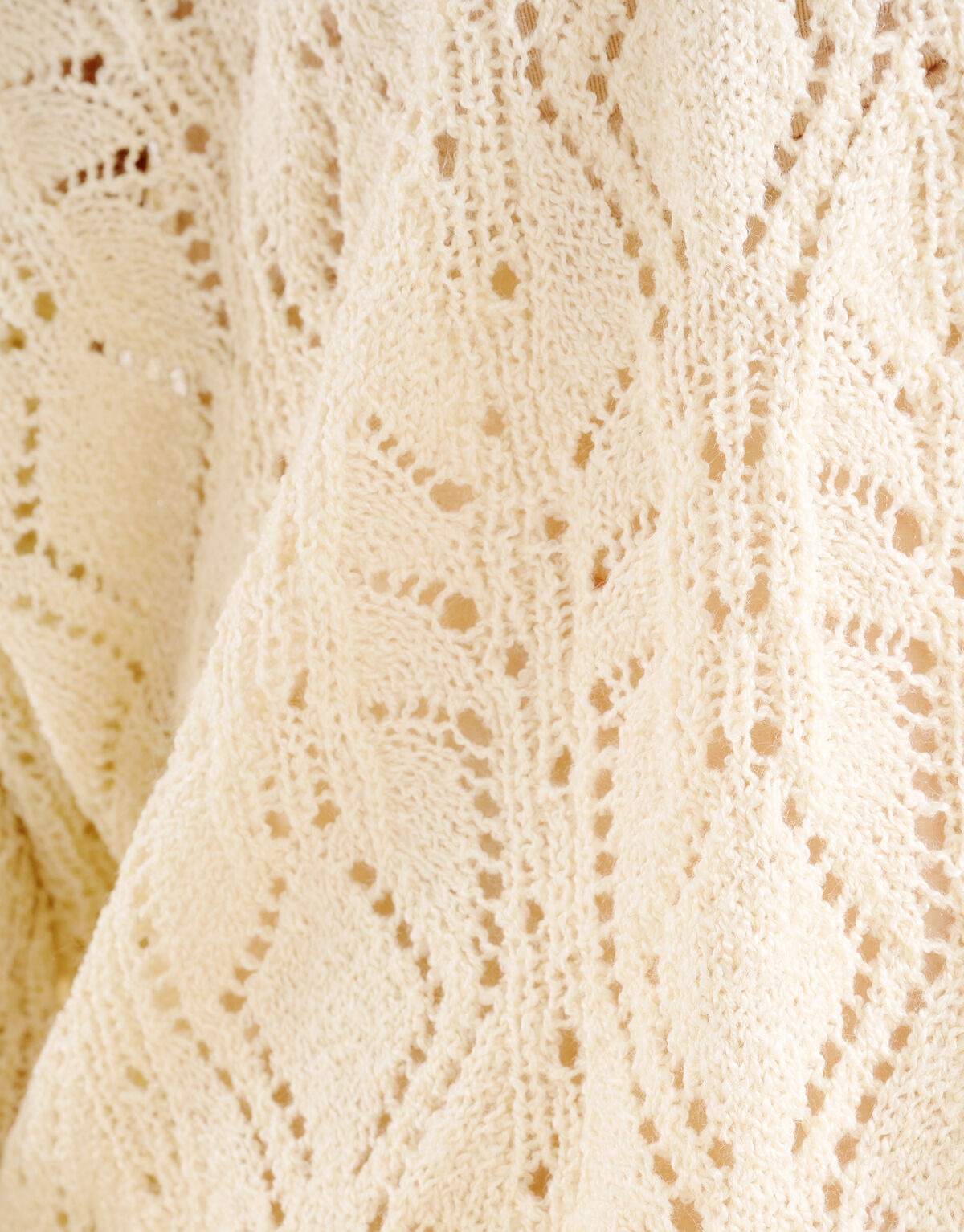 Ajour Fledermaus-Pullover Off White SHOEBY WOMEN