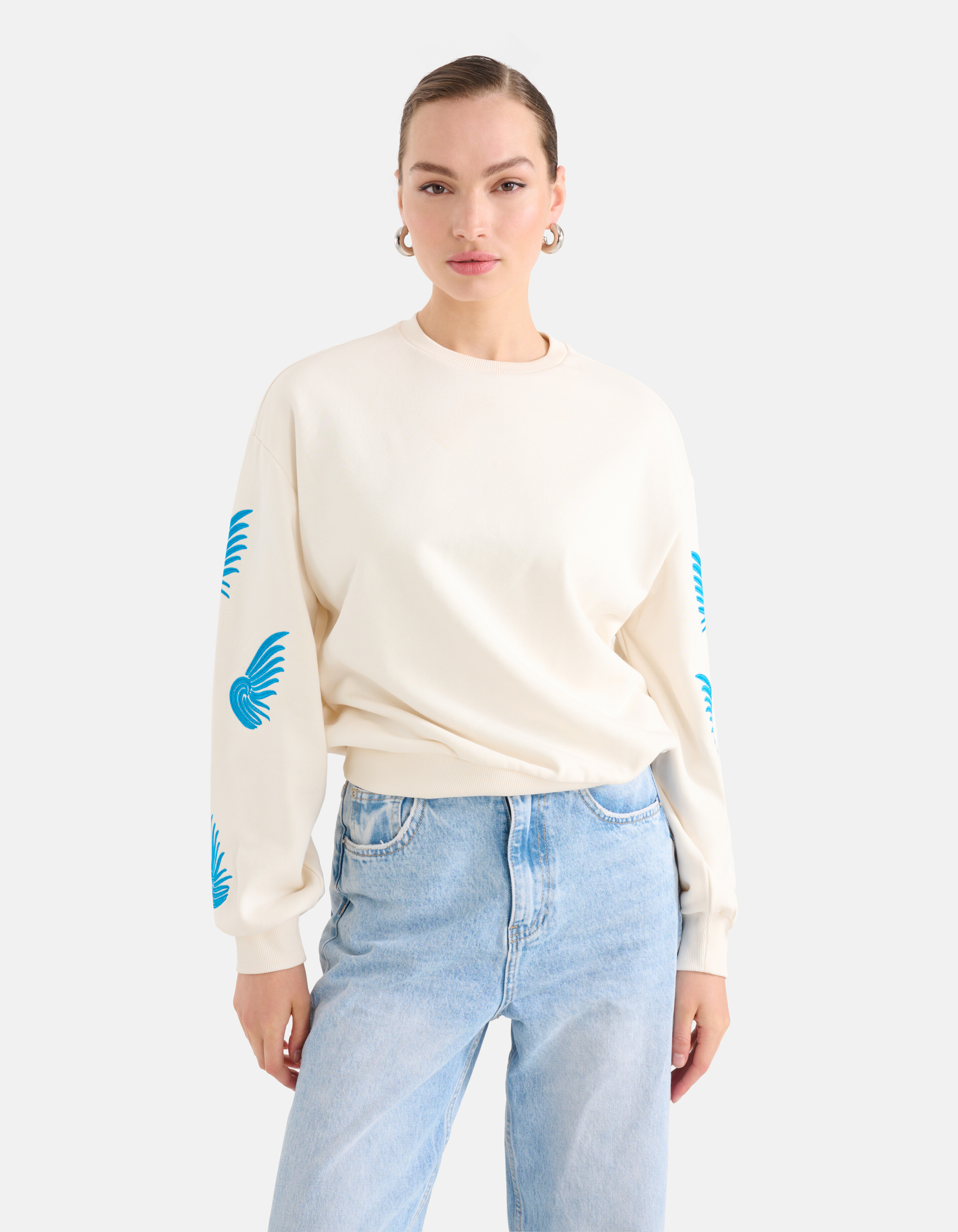 Embroidery Sweater Gebroken Wit SHOEBY WOMEN