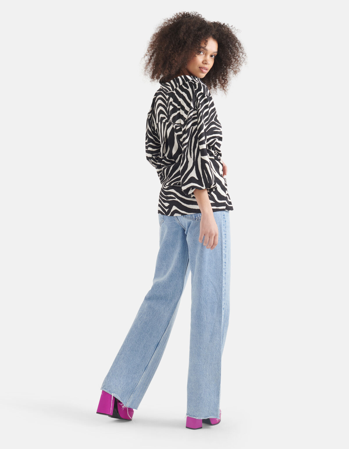 Zebra Print Bluse Schwarz/Weiß SHOEBY WOMEN