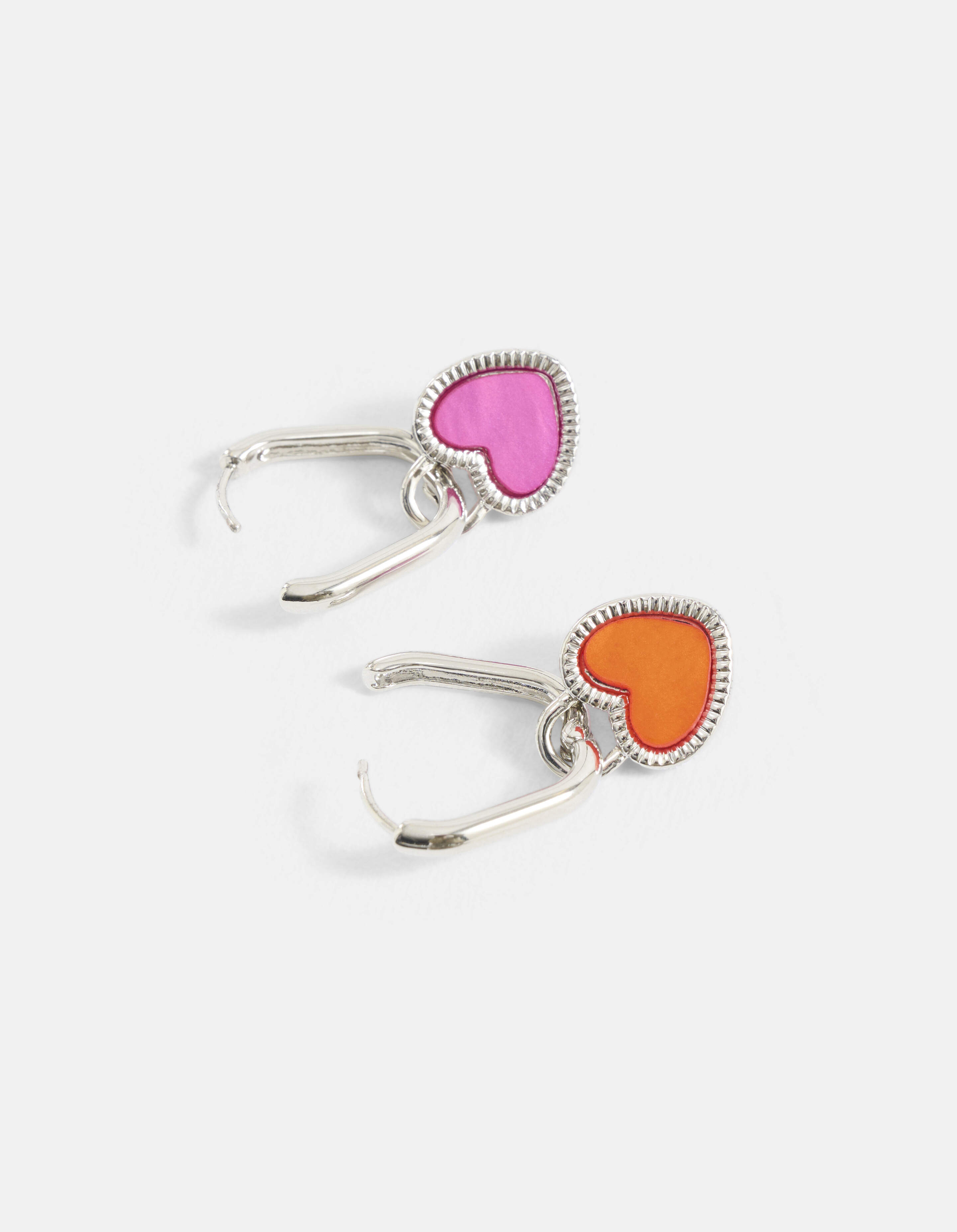 Two Colored Heart Oorbellen Zilver SHOEBY ACCESSOIRES