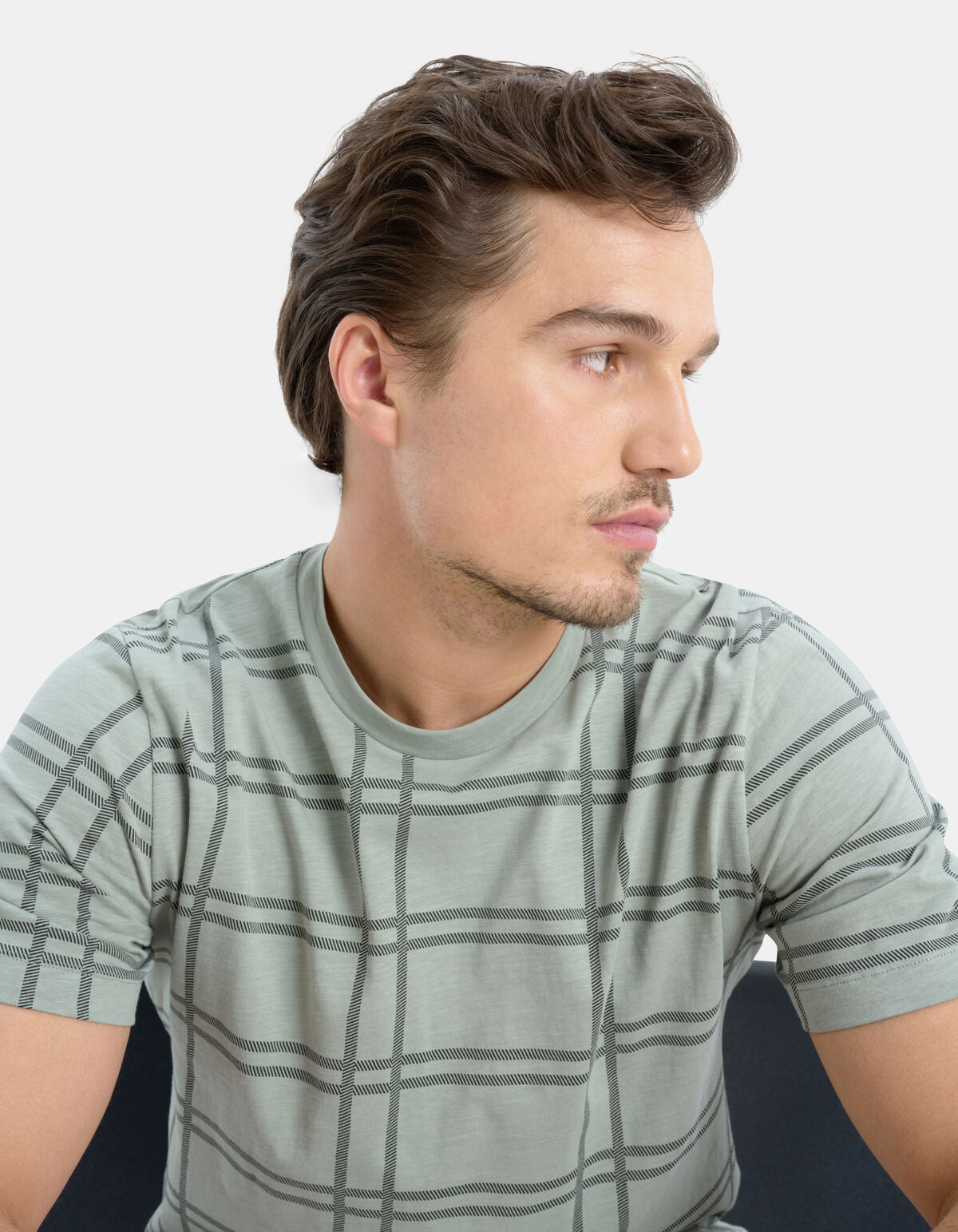 T-Shirt mit Karodruck REFILL