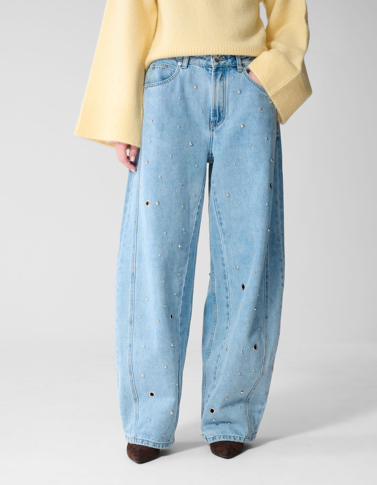 Studded Baggy Fit Jeans Blau SHOEBY WOMEN