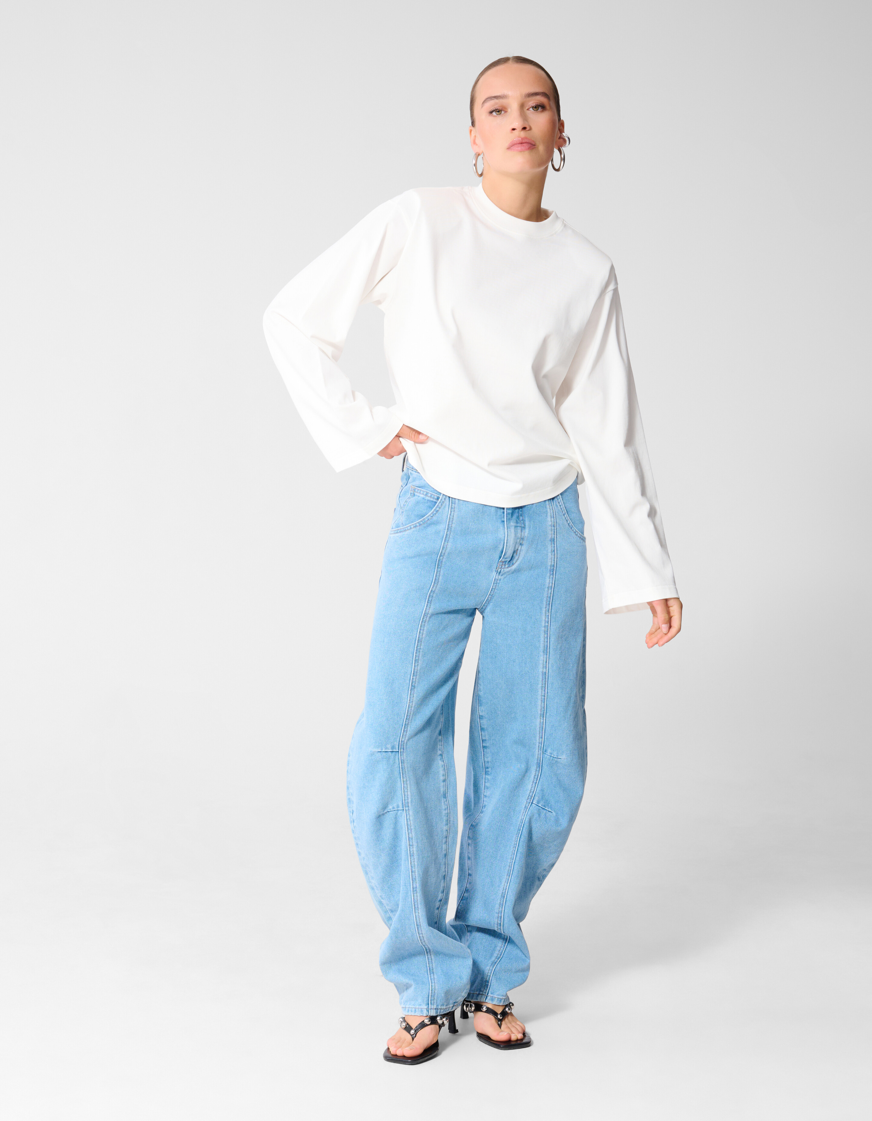 Faltenhose Baggy Fit Jeans Hellblau SHOEBY WOMEN