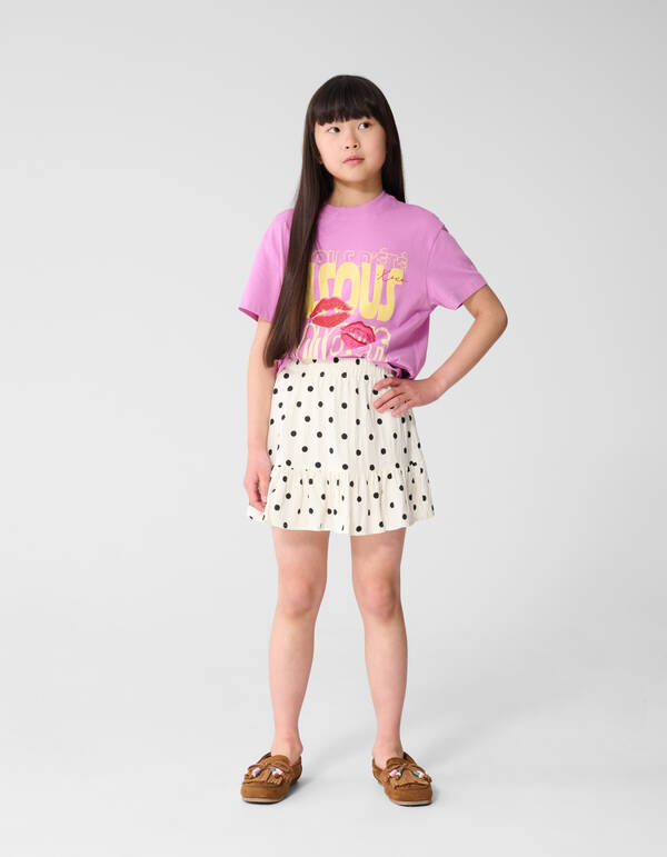 Bisous Amour Kunstwerk T-Shirt Lila SHOEBY GIRLS