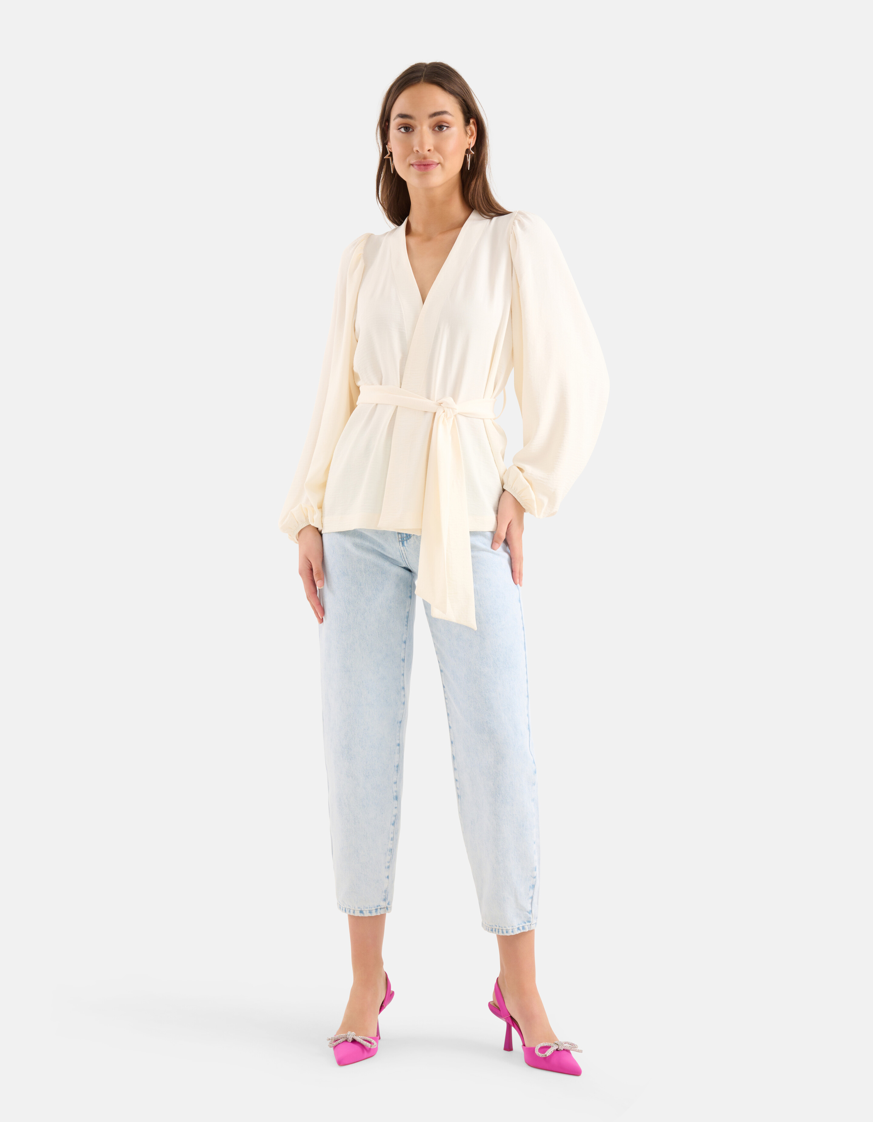 Wickelbluse Off White SHOEBY WOMEN