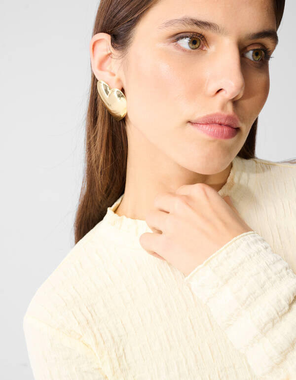 Struktur Langarmshirt Top Gebrochen Weiß SHOEBY WOMEN