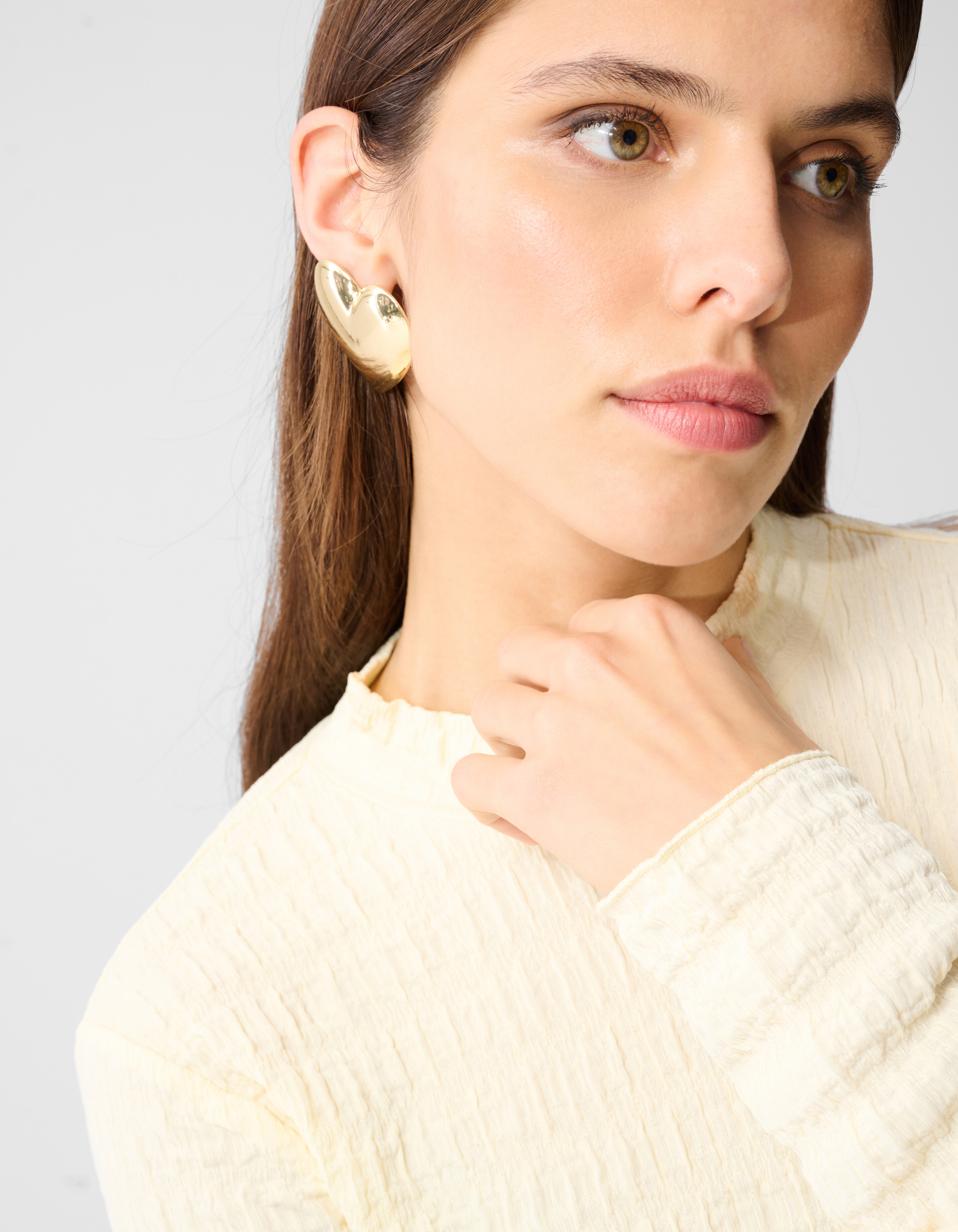 Struktur Langarmshirt Top Gebrochen Weiß SHOEBY WOMEN