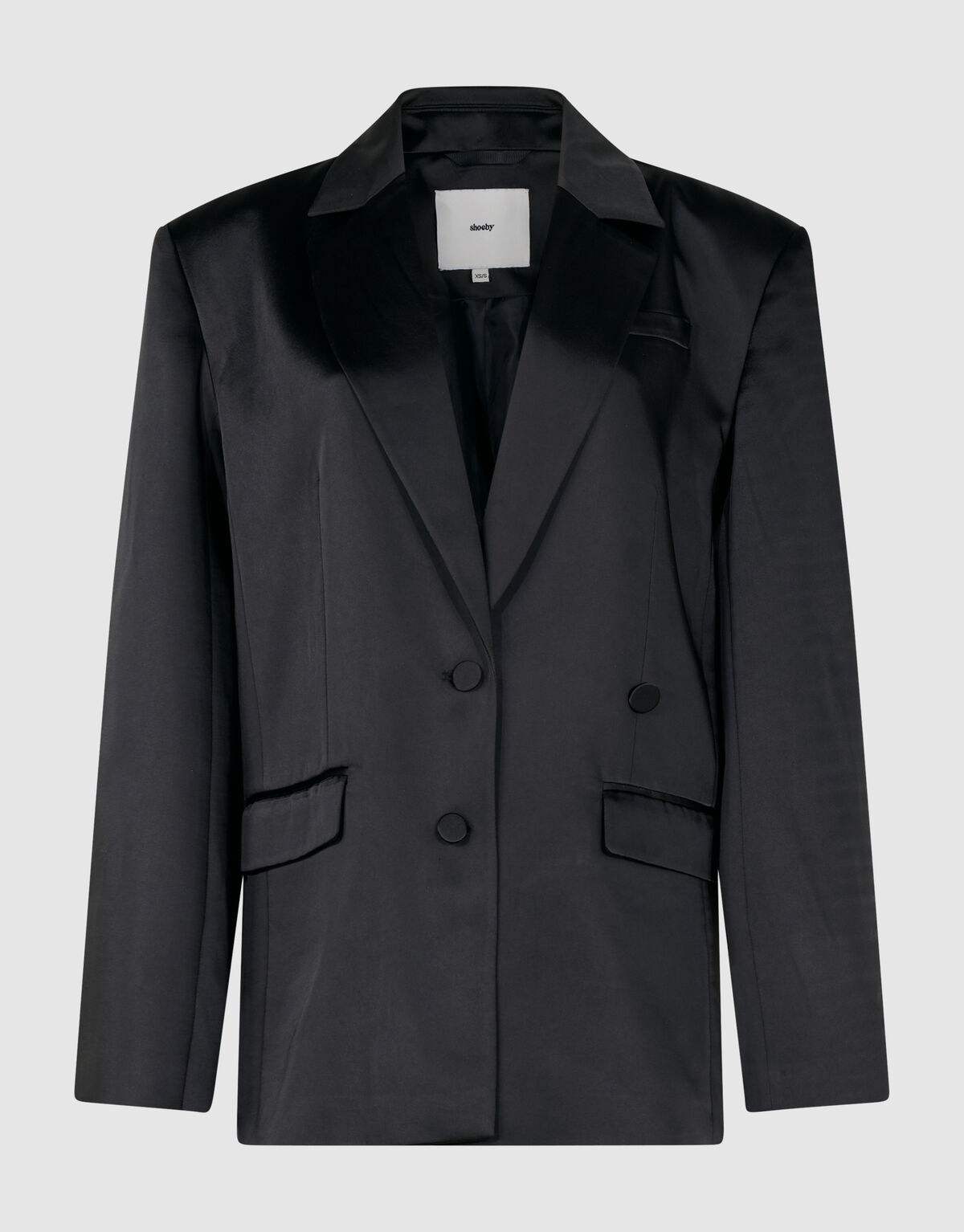 Oversized Satijnen Blazer Zwart SHOEBY WOMEN