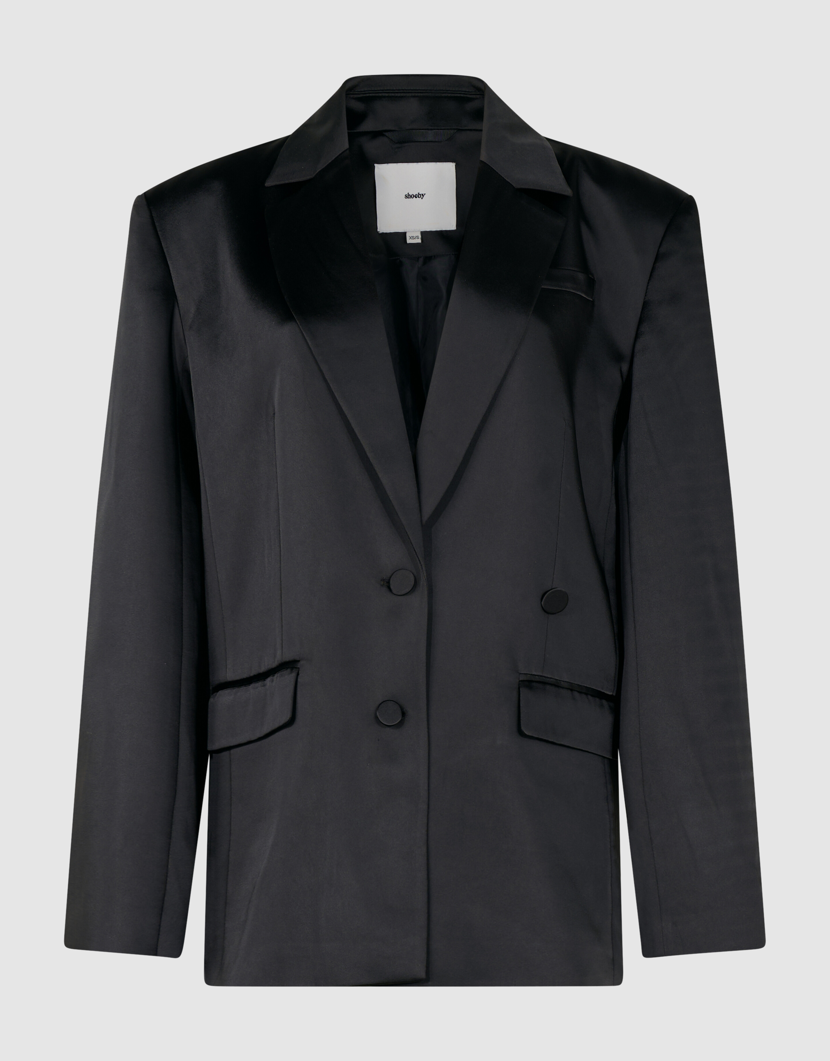 Oversized Satijnen Blazer Zwart SHOEBY WOMEN