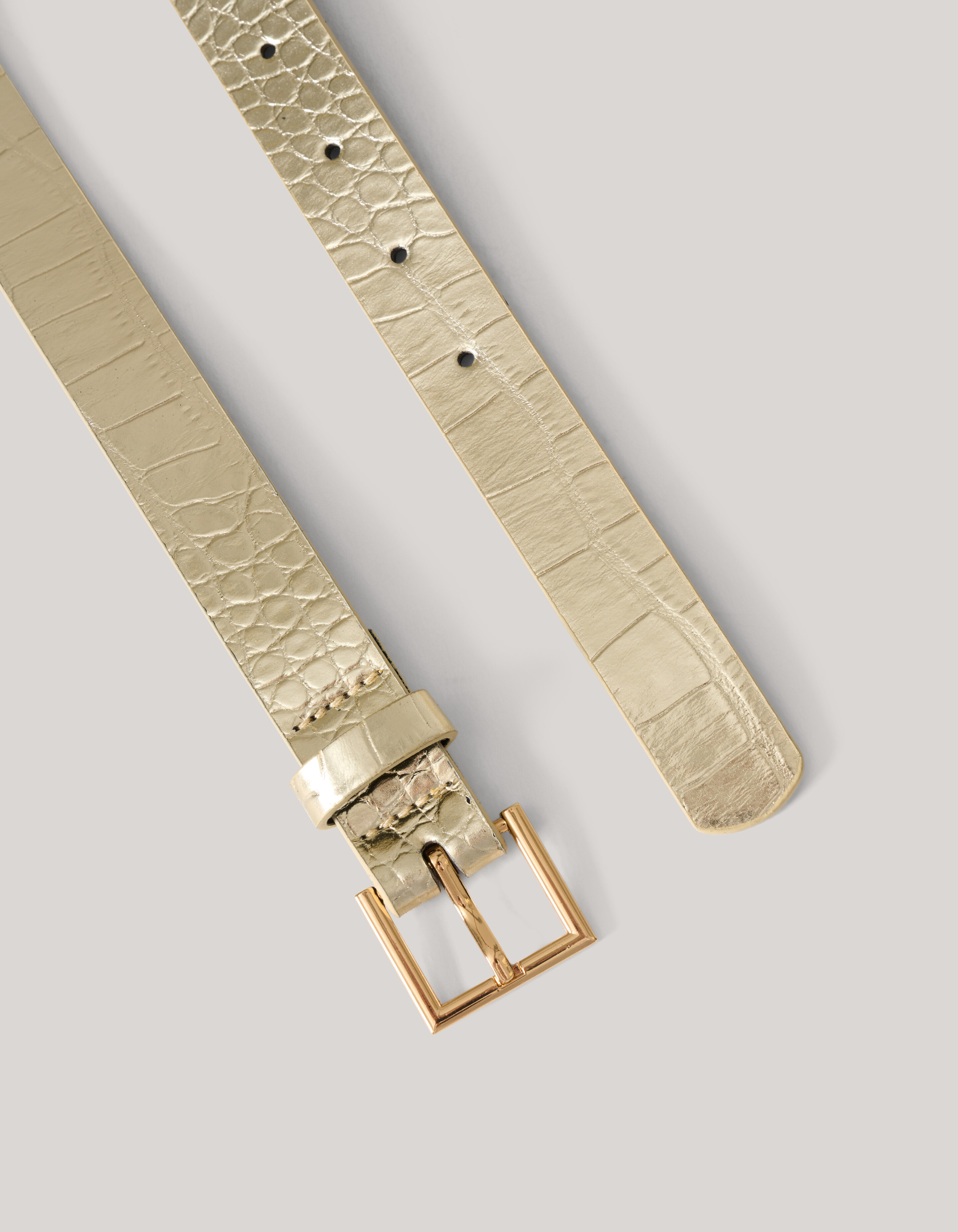 Metallischer Kroko-Gürtel Gold SHOEBY ACCESSOIRES