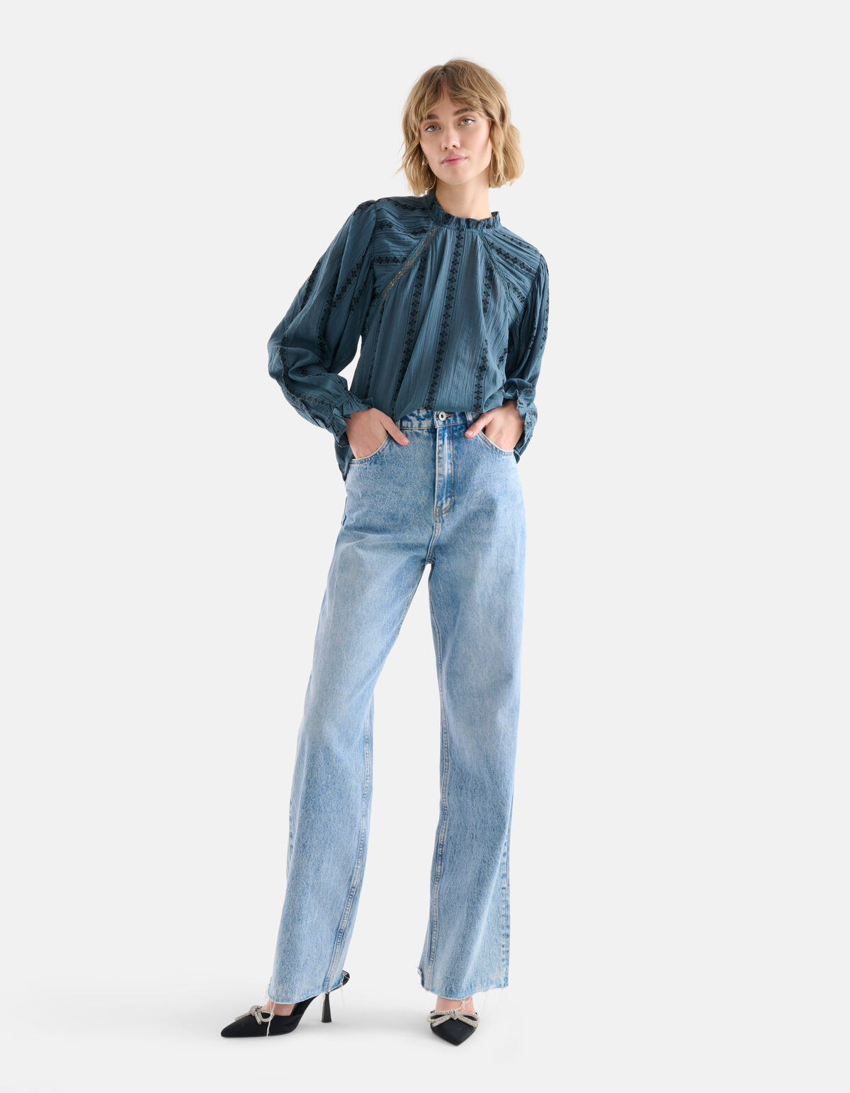Spitzentop Blau SHOEBY WOMEN