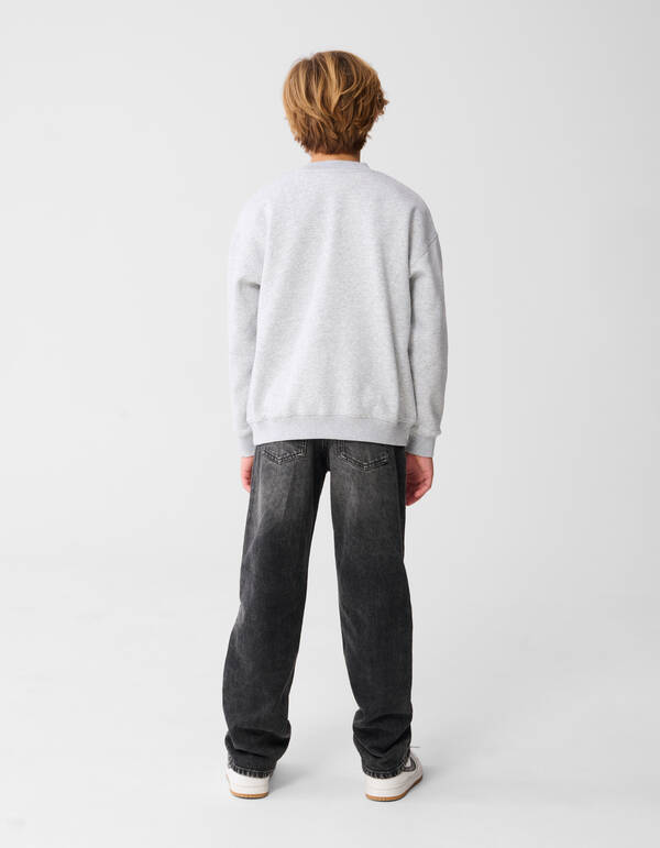 Chicago-Kunstdruck-Pullover, hellgrau SHOEBY BOYS