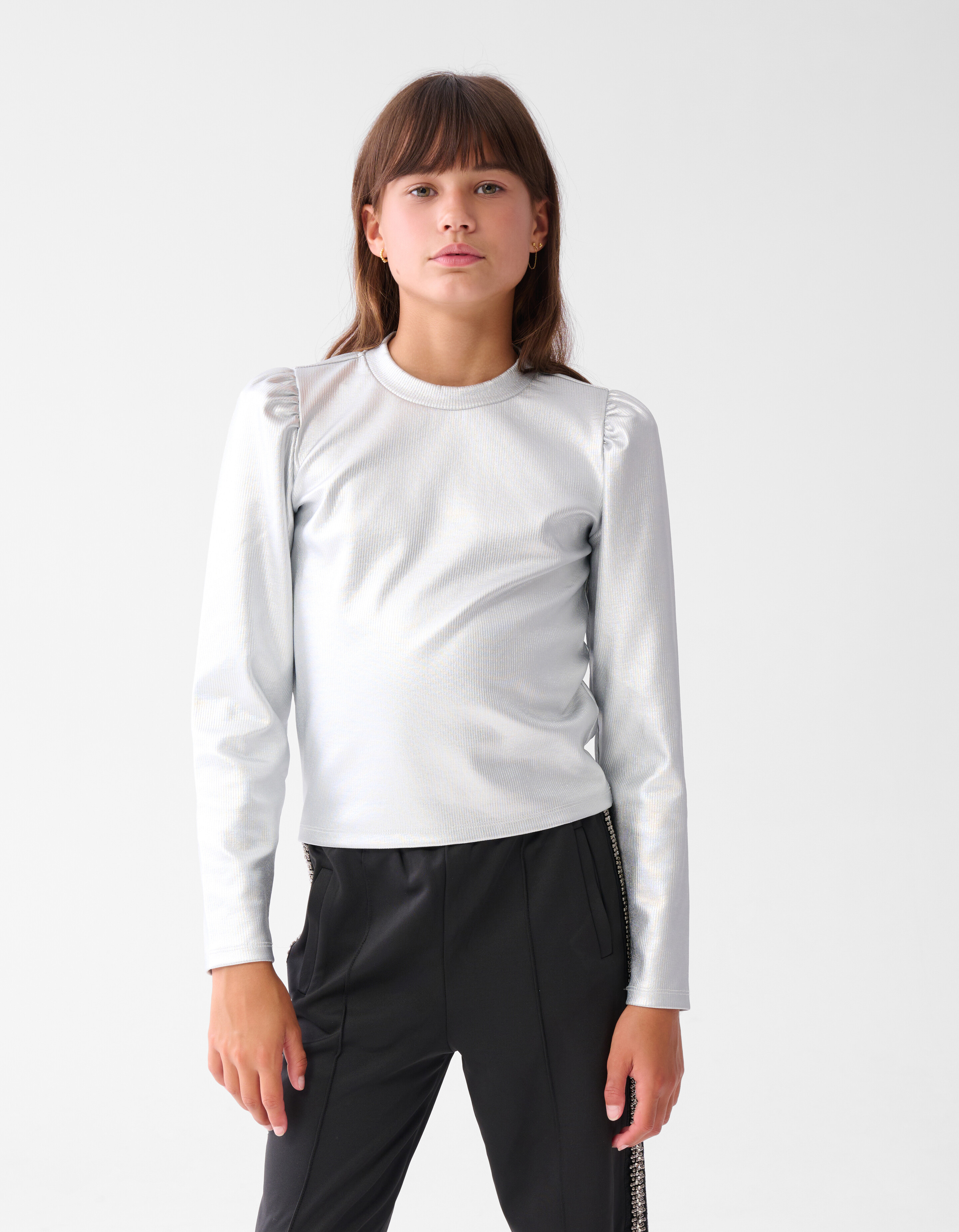 Metallic Langarmshirt Silber SHOEBY GIRLS