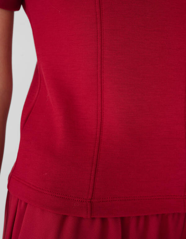 Tailliertes, kurzes T-Shirt Dunkelrot SHOEBY WOMEN