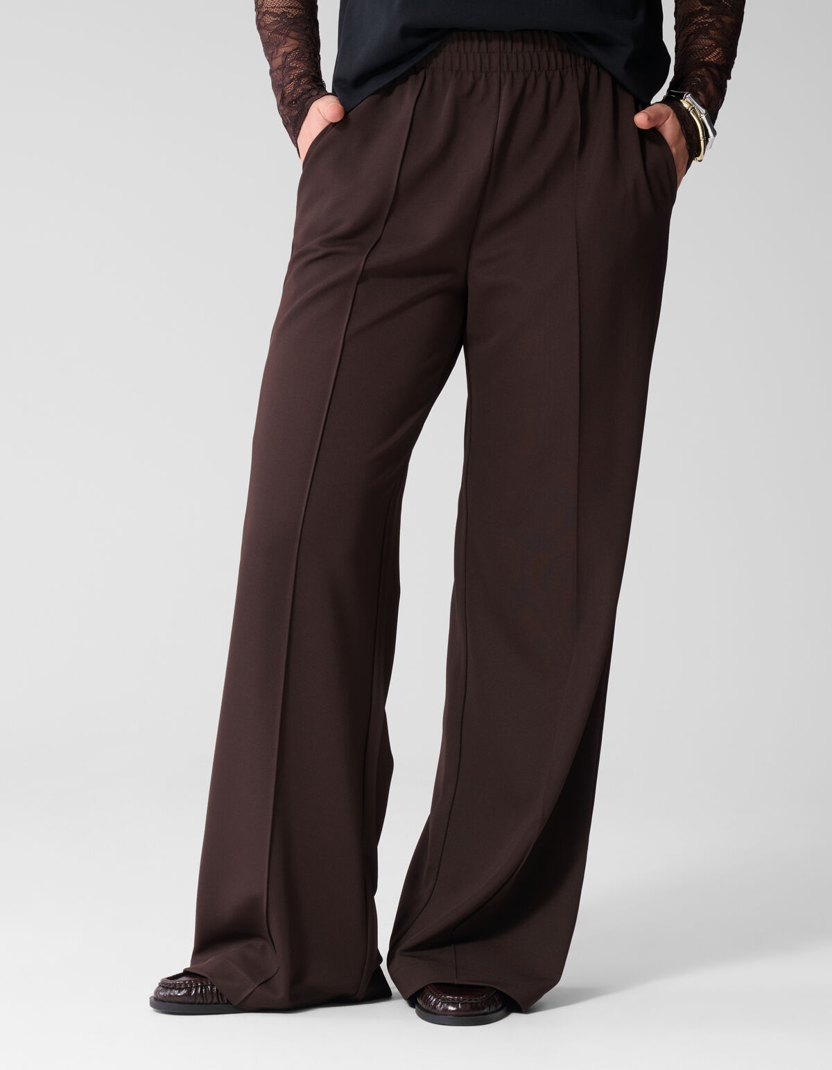 Basic-Hose mit weitem Bein Dunkelbraun SHOEBY WOMEN
