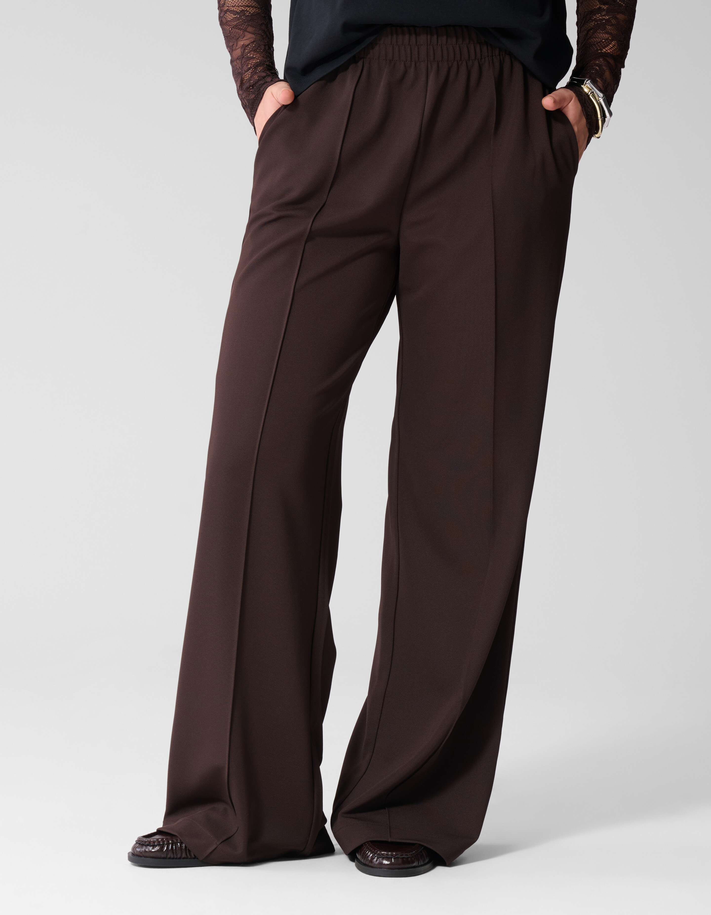 Basic-Hose mit weitem Bein Dunkelbraun SHOEBY WOMEN