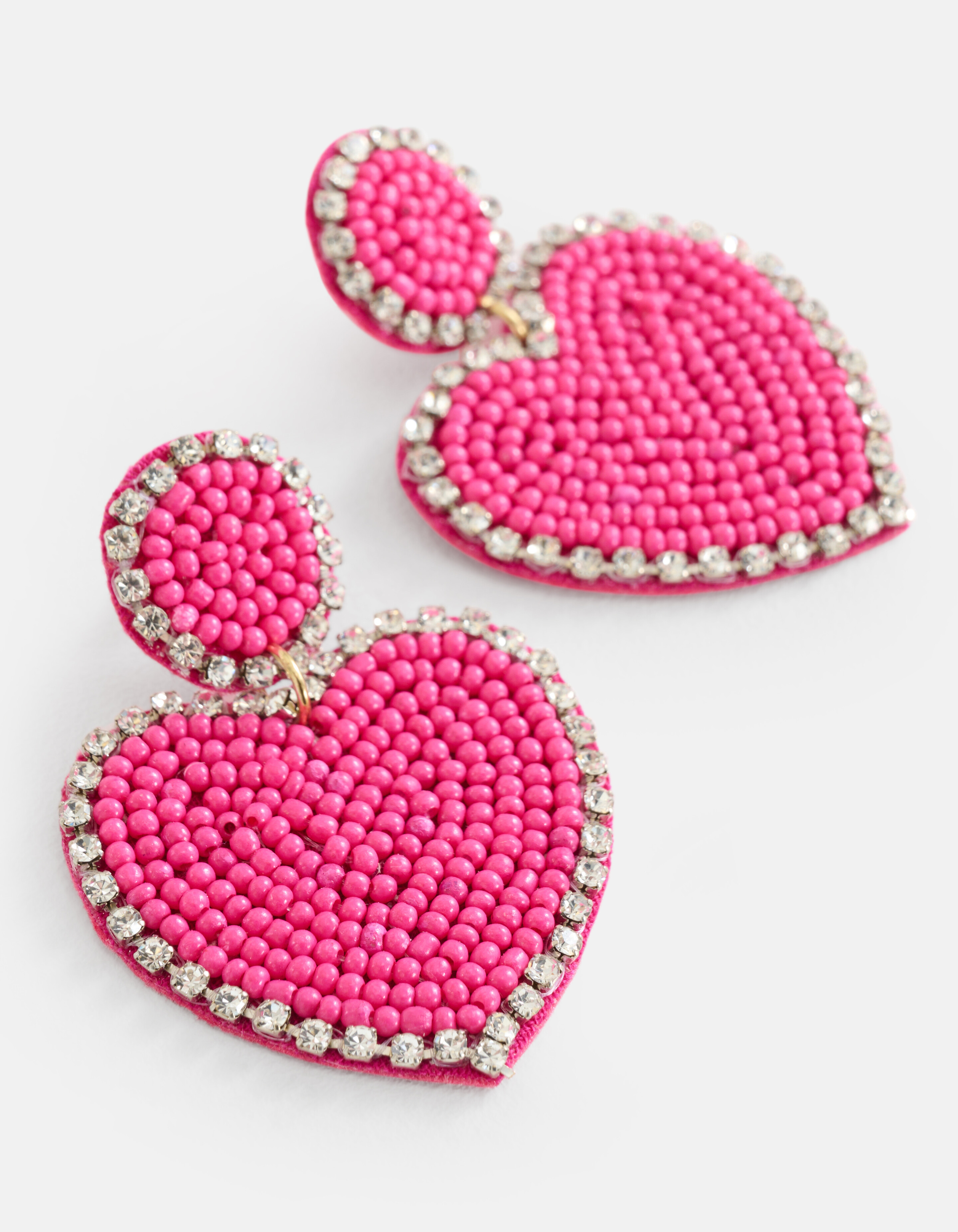 Perlenohrringe Herz Rosa SHOEBY ACCESSOIRES