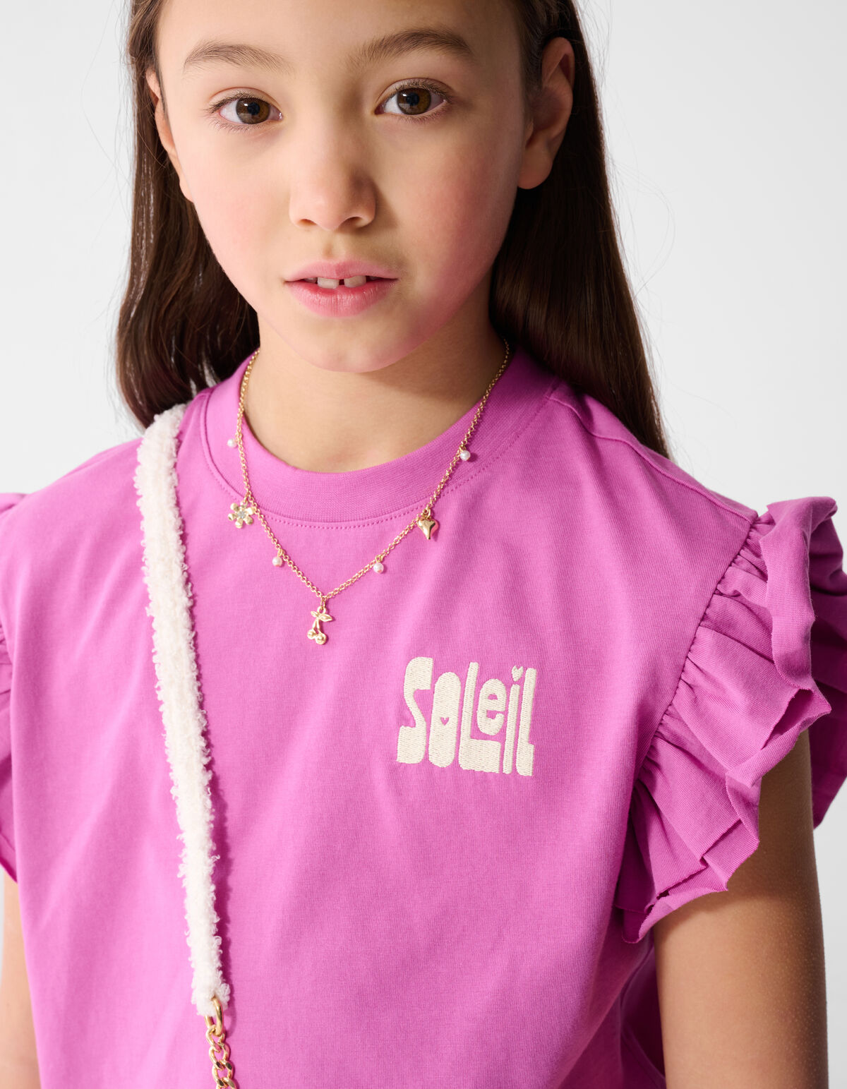 Ruffle Soleil Artwork T-Shirt Rosa SHOEBY GIRLS