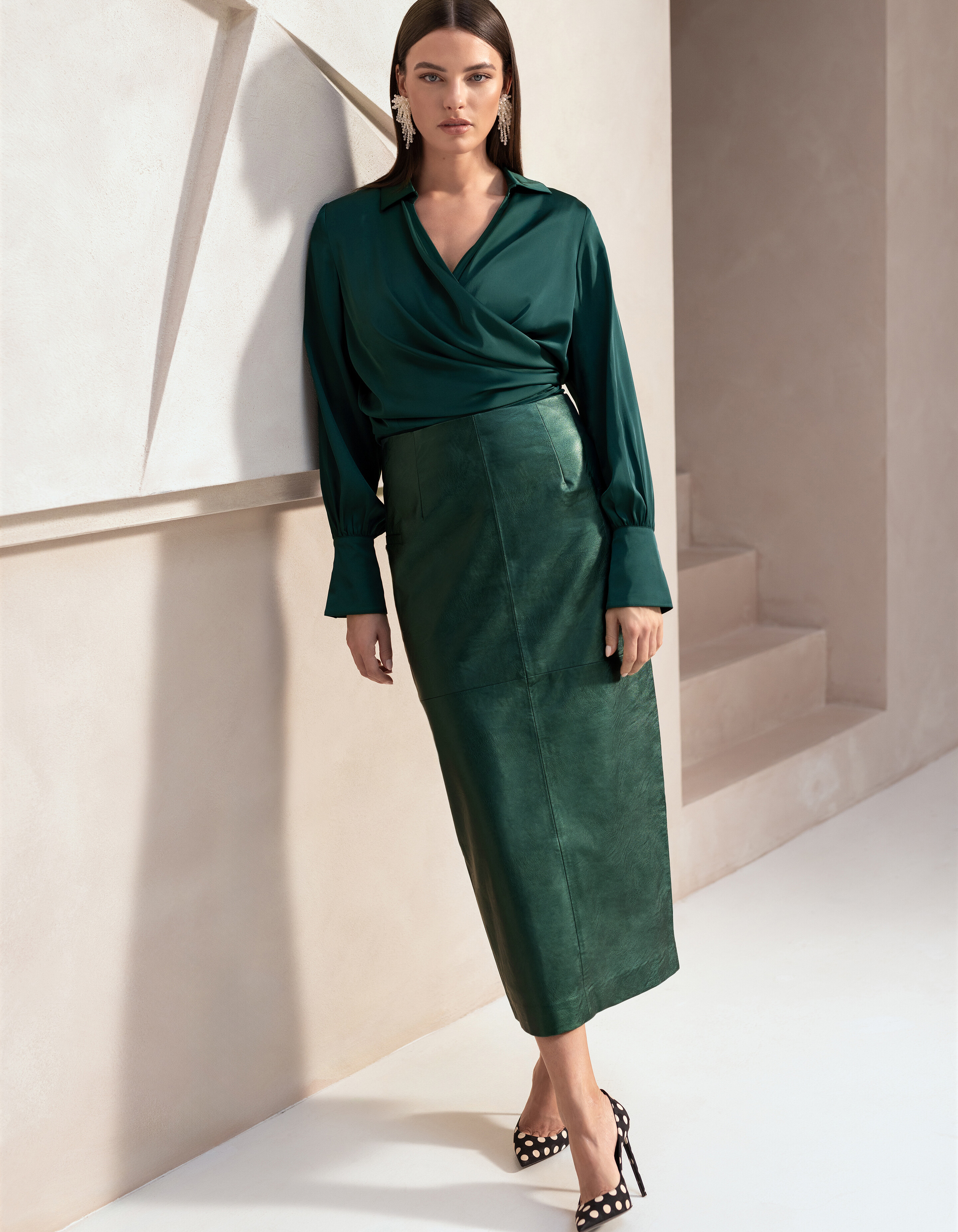 Metallischer Maxirock Grün By Mieke SHOEBY WOMEN
