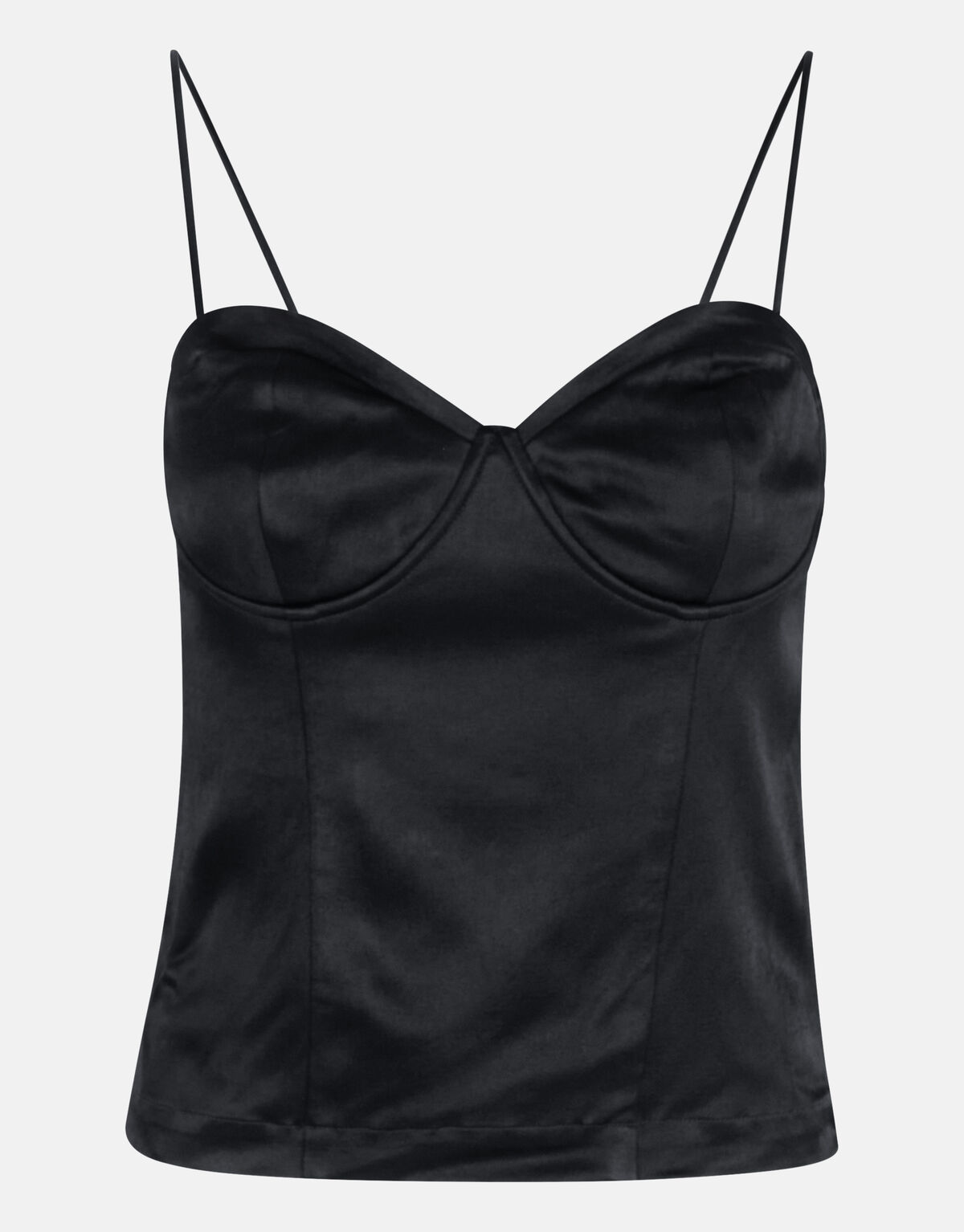 Satin-Korsett-Top Schwarz SHOEBY WOMEN