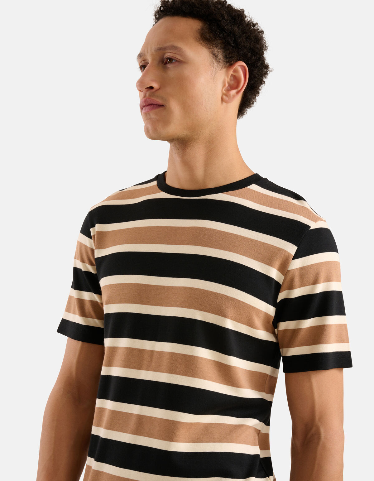 Gestreiftes T-shirt Braun SHOEBY MEN