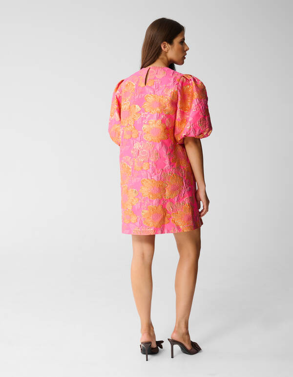 Jacquard-Blumen-Minikleid Rosa SHOEBY WOMEN