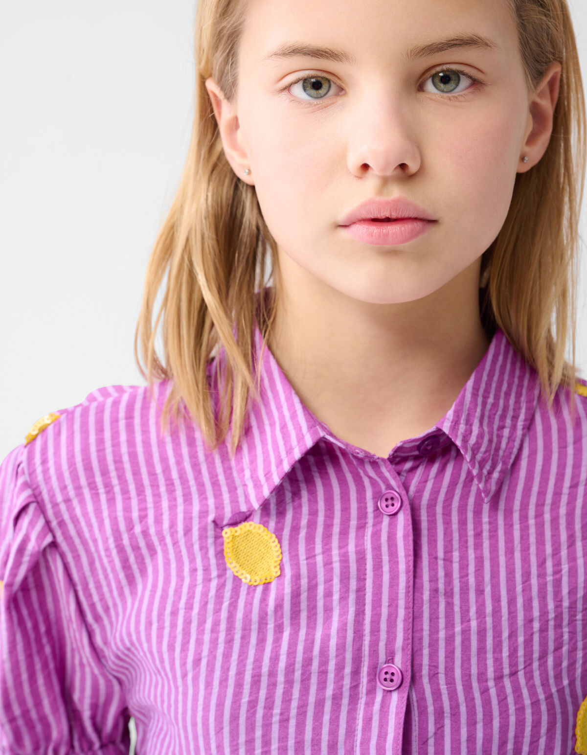 Lemon Nadelstreifen Bluse Lila SHOEBY GIRLS