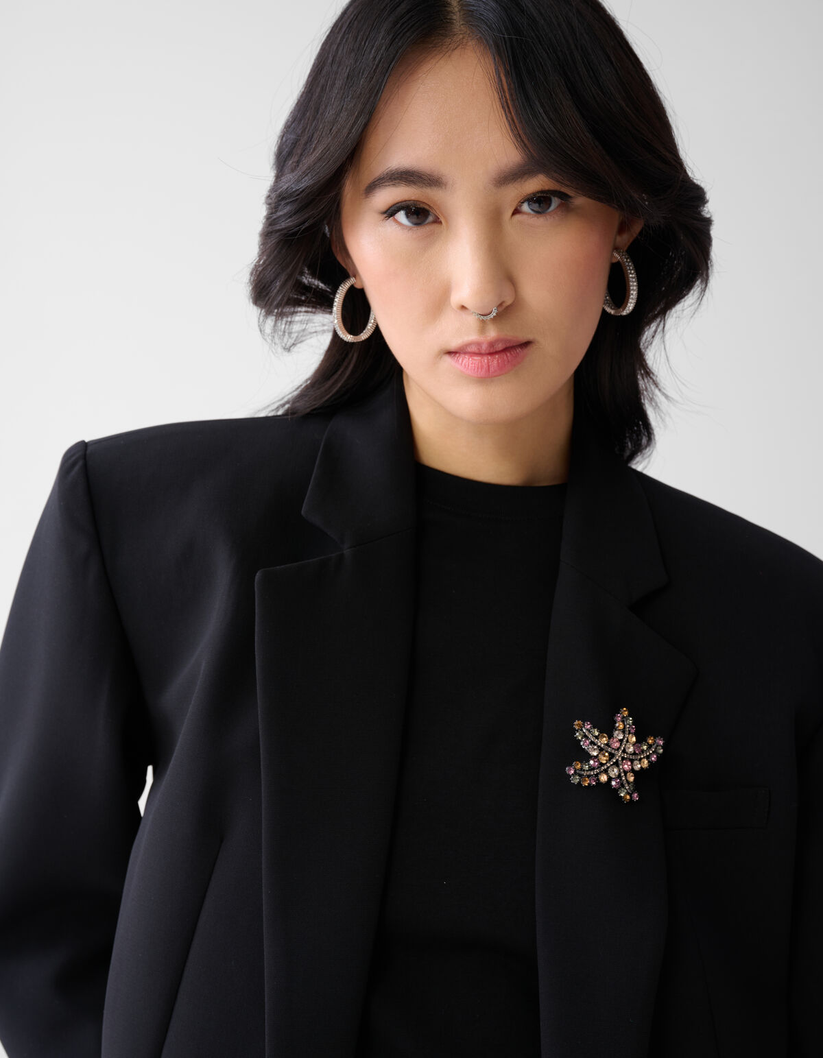 Strass Stern Brosche Silber SHOEBY ACCESSOIRES