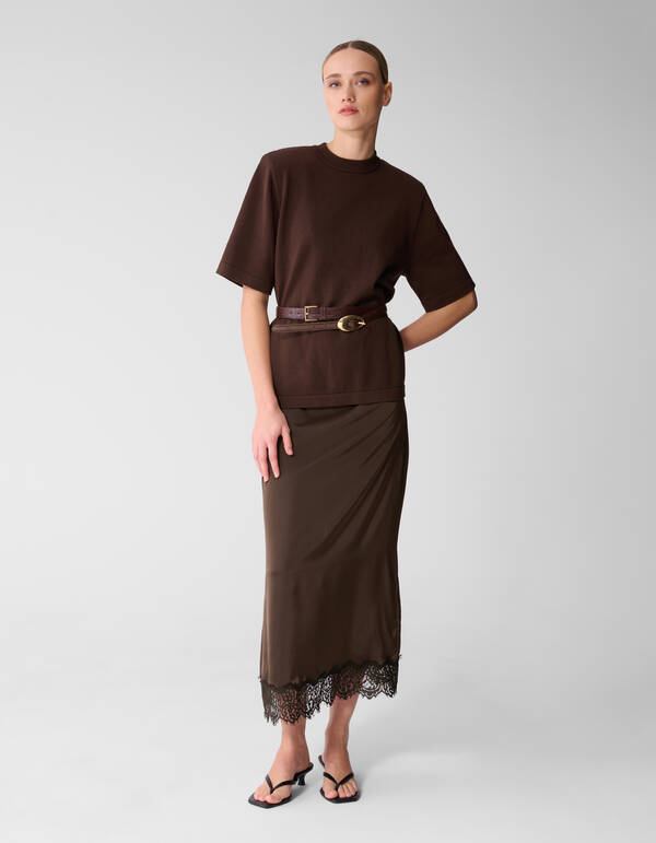 Gro&szlig;es gepolstertes T-Shirt Braun SHOEBY WOMEN