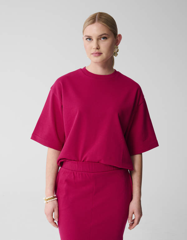 Übergroßes Sweat-T-Shirt Roze/Rood SHOEBY WOMEN