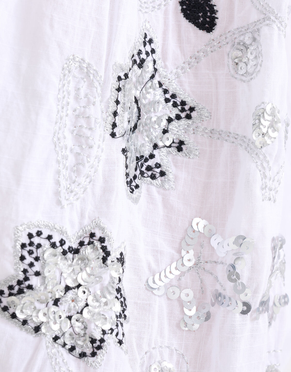 Bluse mit Stickerei und Pailletten Weiß SHOEBY WOMEN