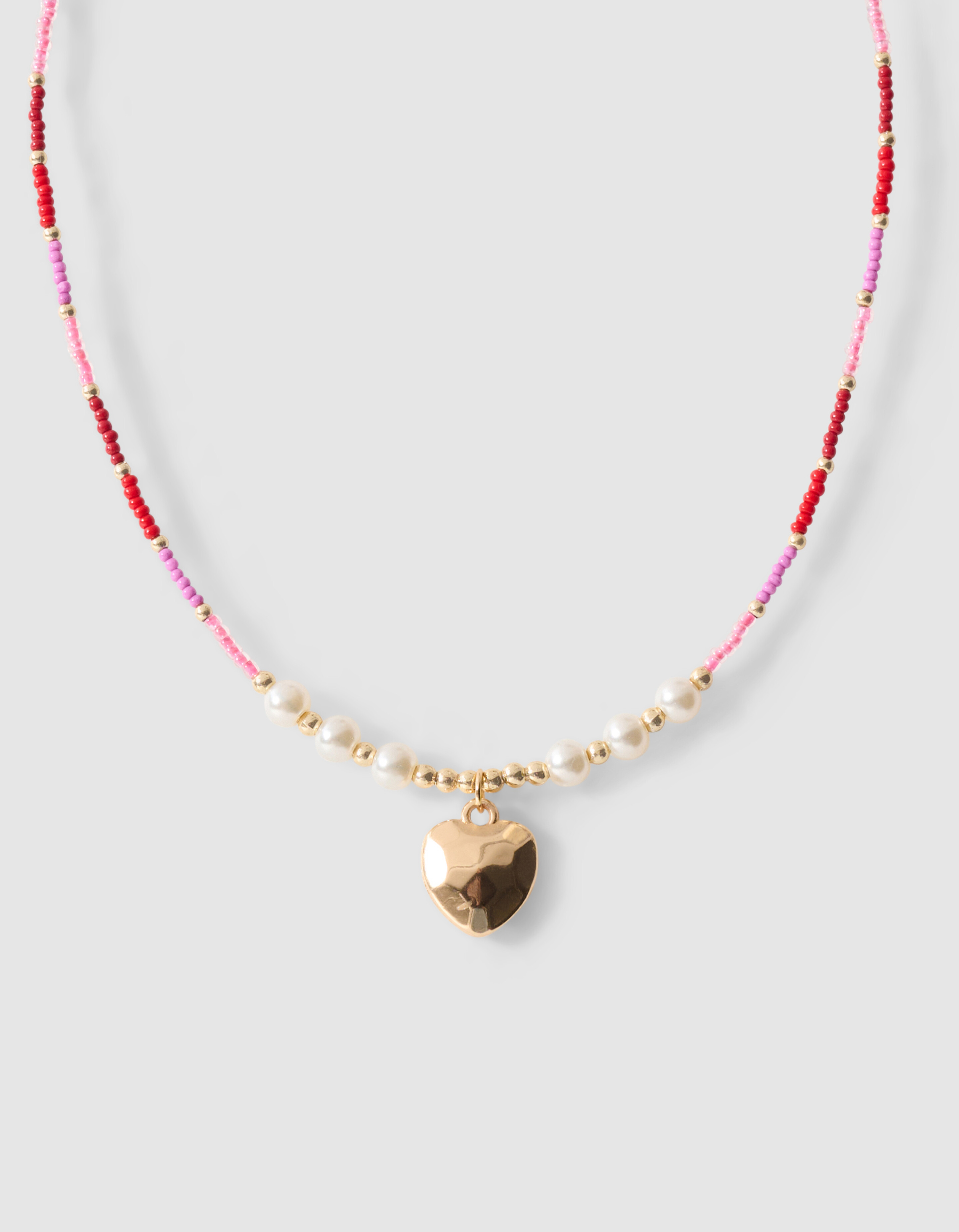 Perlenherz Kette Rosa SHOEBY ACCESSOIRES