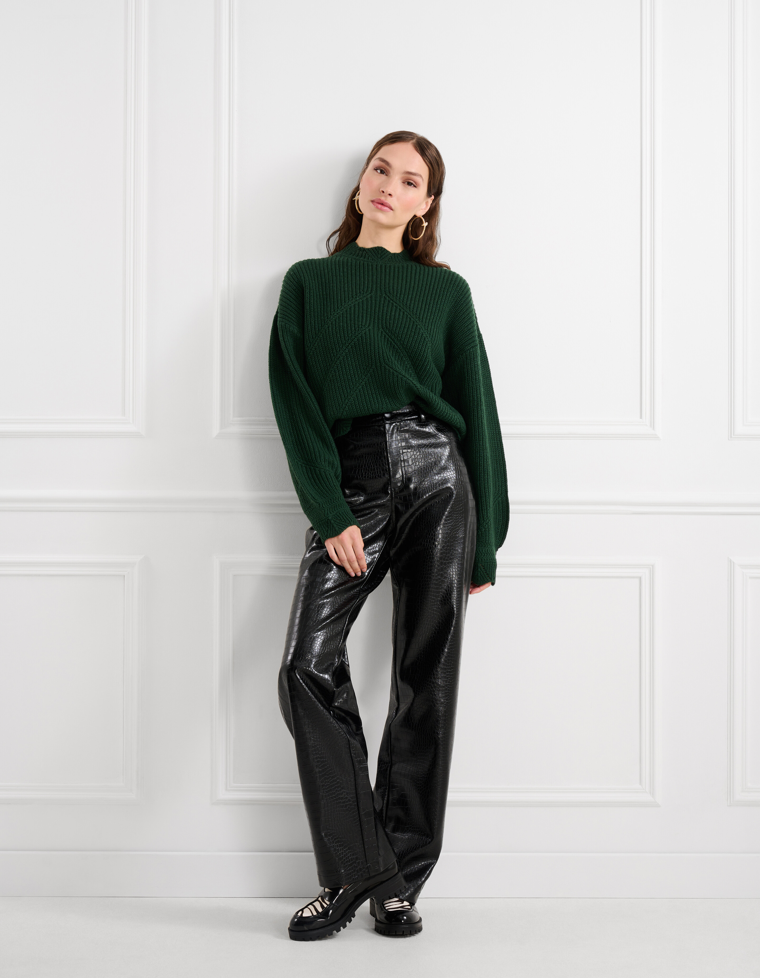 Kabelpullover dunkelgrün SHOEBY WOMEN