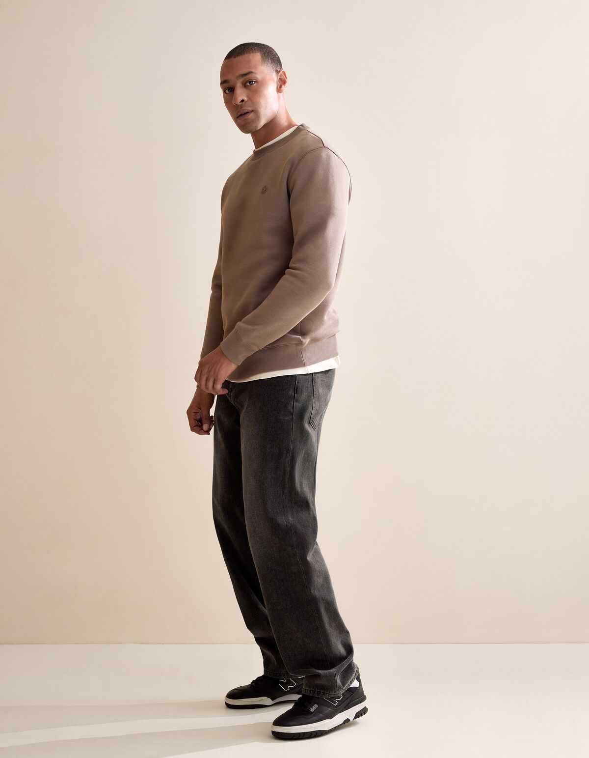 Baggy Fit Jeans Dunkelgrau L33 SHOEBY MEN