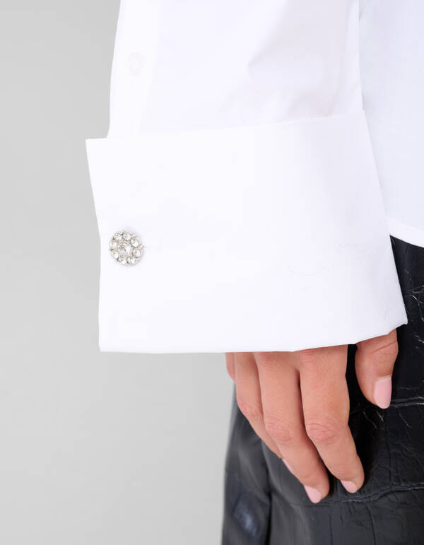 Übergrößen Popeline Bluse Weiß SHOEBY WOMEN