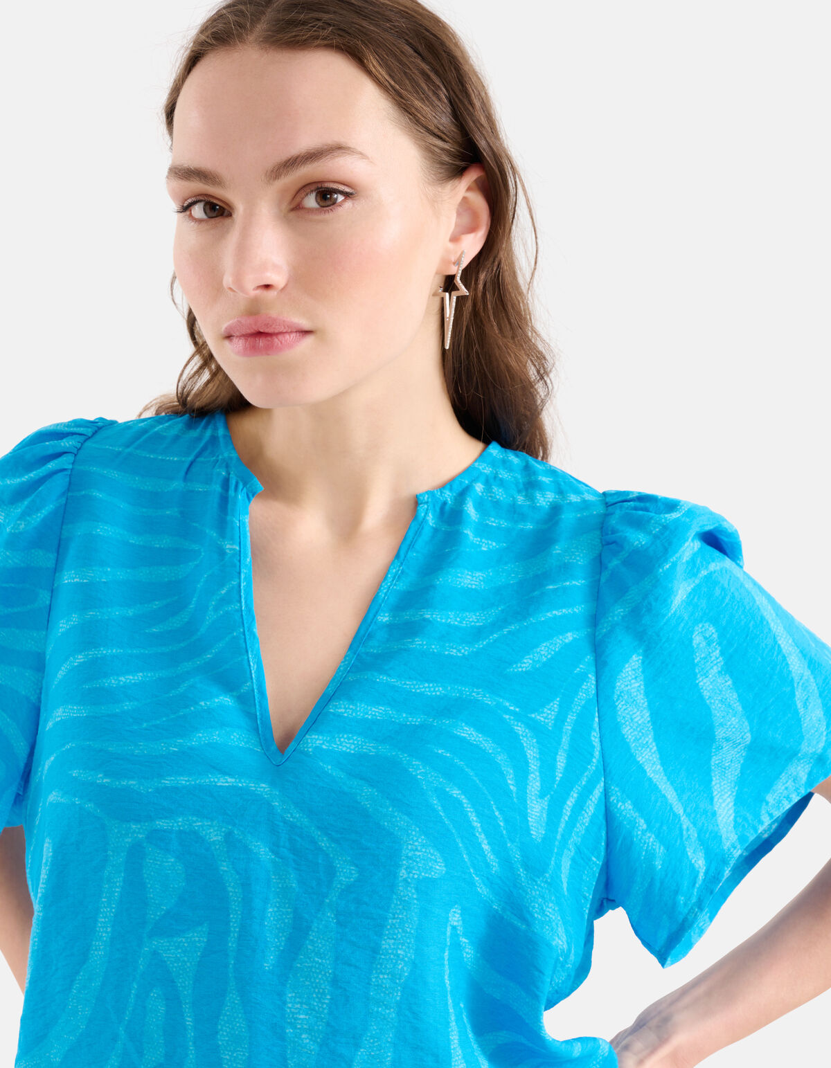 Zebra Print Top Blau SHOEBY WOMEN