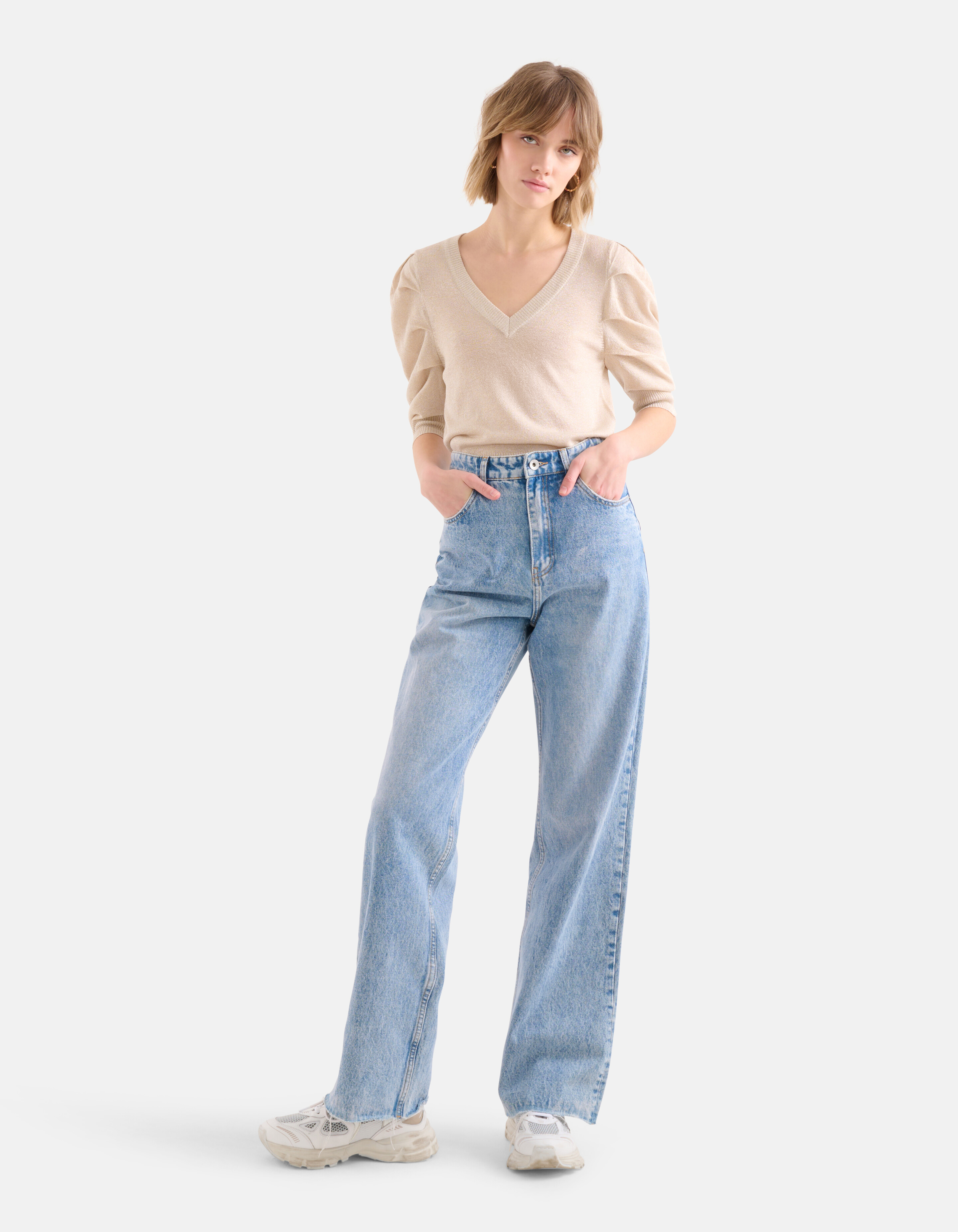 Glitzer-Pullover Beige SHOEBY WOMEN