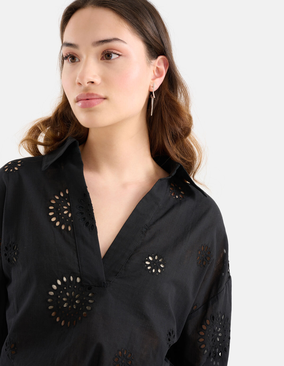 Broderie-Bluse Schwarz SHOEBY WOMEN