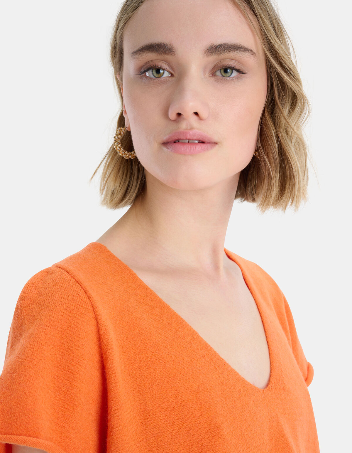 Stricktop mit V-Ausschnitt Orange EKSEPT