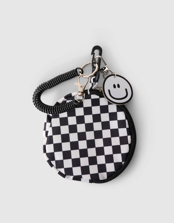 Smile Square Schl&uuml;sselanh&auml;nger Schwarz SHOEBY ACCESSOIRES